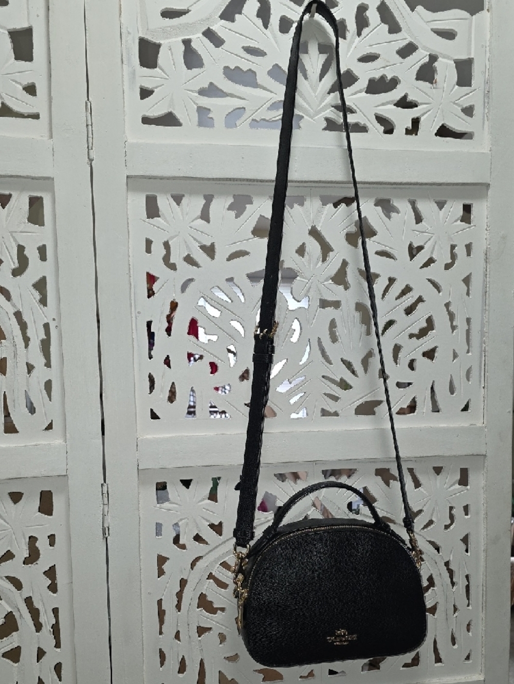 Coach Black Pebbled Leather Mini Dome Crossbody - Picture 3 of 11